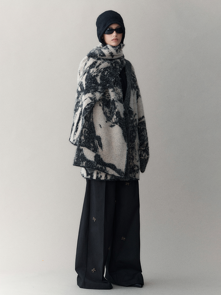 Retro Oversize Wool Cardigan