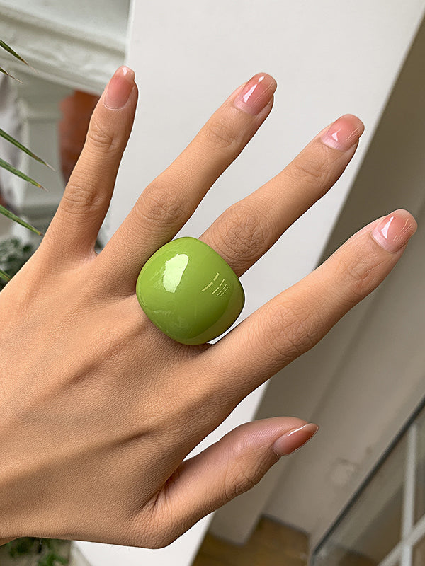 Original Color Geometric Resin Rings Accessories