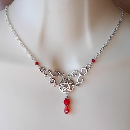Pentacle Celtic Triskele Necklace