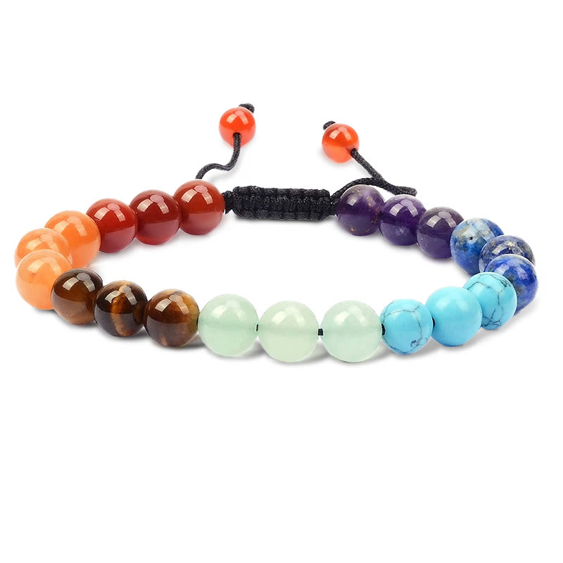 Adjustable Spiritual Healing Bracelet With Gemstone Beads