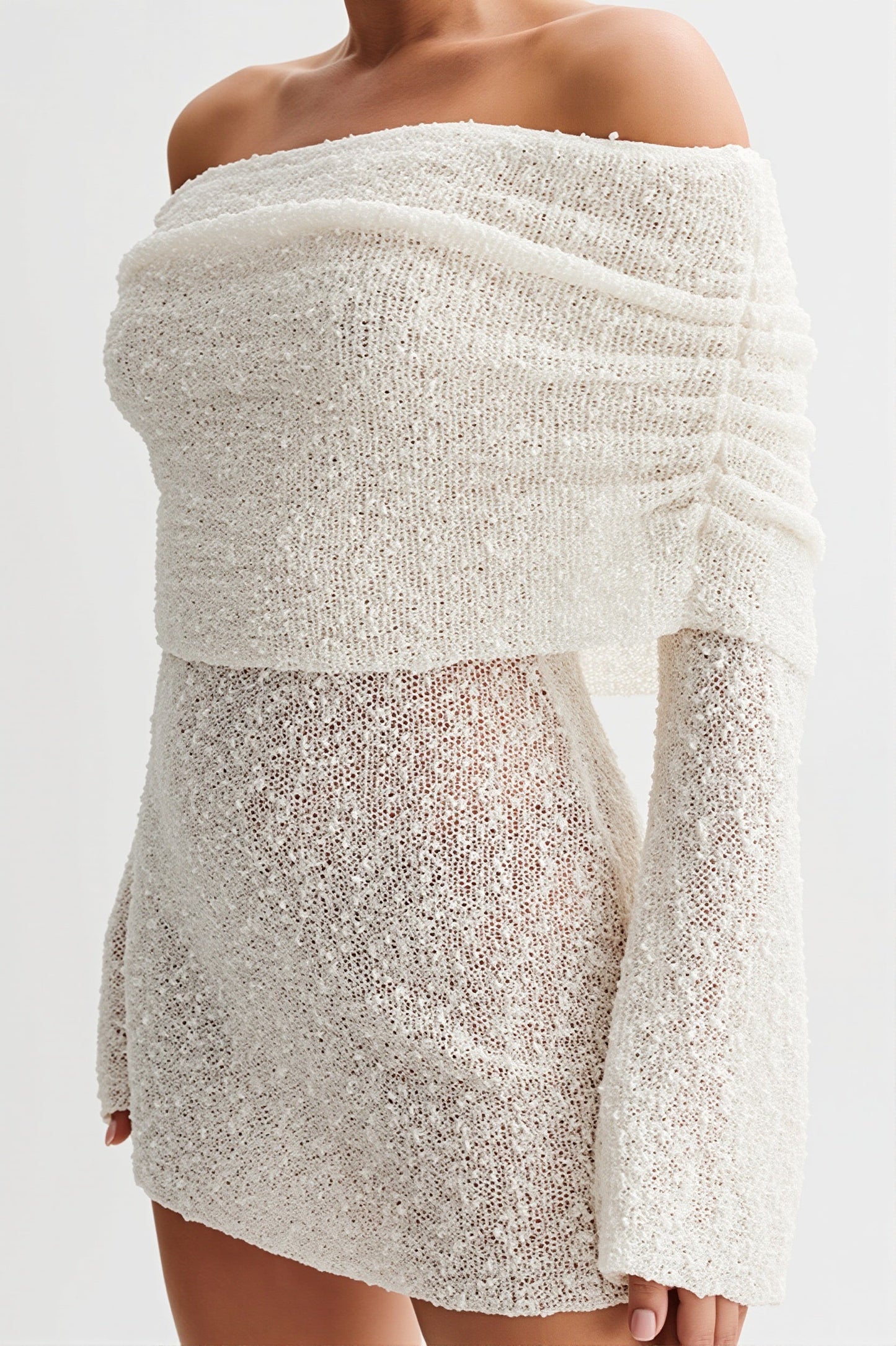 White Bodycon Mini Dress With Tie Waist