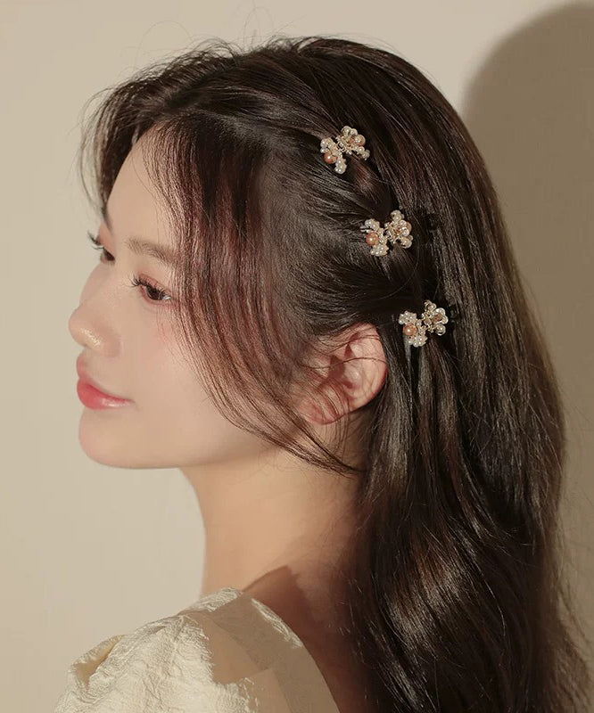 Gold Alloy Pearl Four Combinations Hairpin