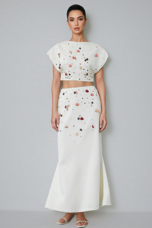 Gavrin Shell Diamond Top Midi Dress Set