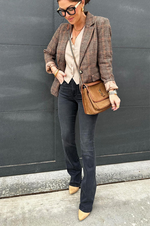Distressed Bell Bottoms Stretchy Denim Pants