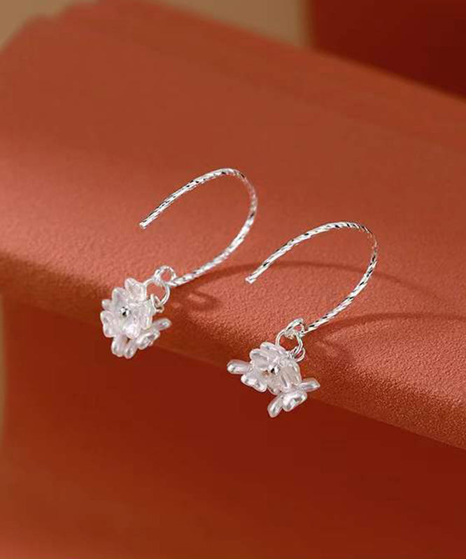 Stylish Silk Sterling Silver Acrylic Hoop Earrings