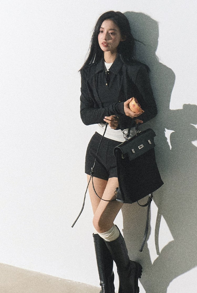 Minimalist Cropped Cardigan/vest/short