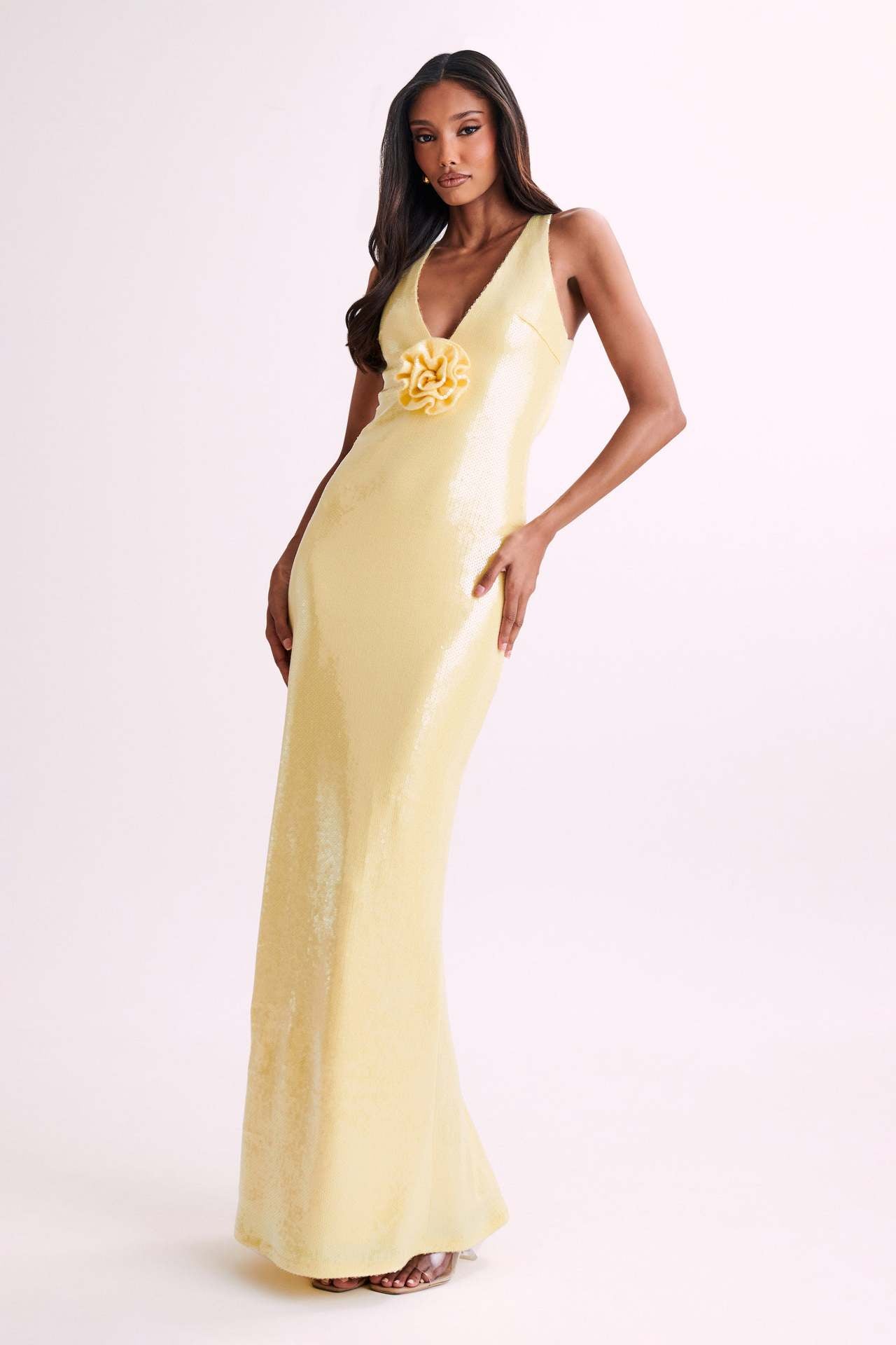 Cut-out Halter High Slit Maxi Dress