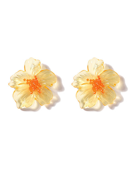 Flower Shape Slightly Sheer Earrings Accessories