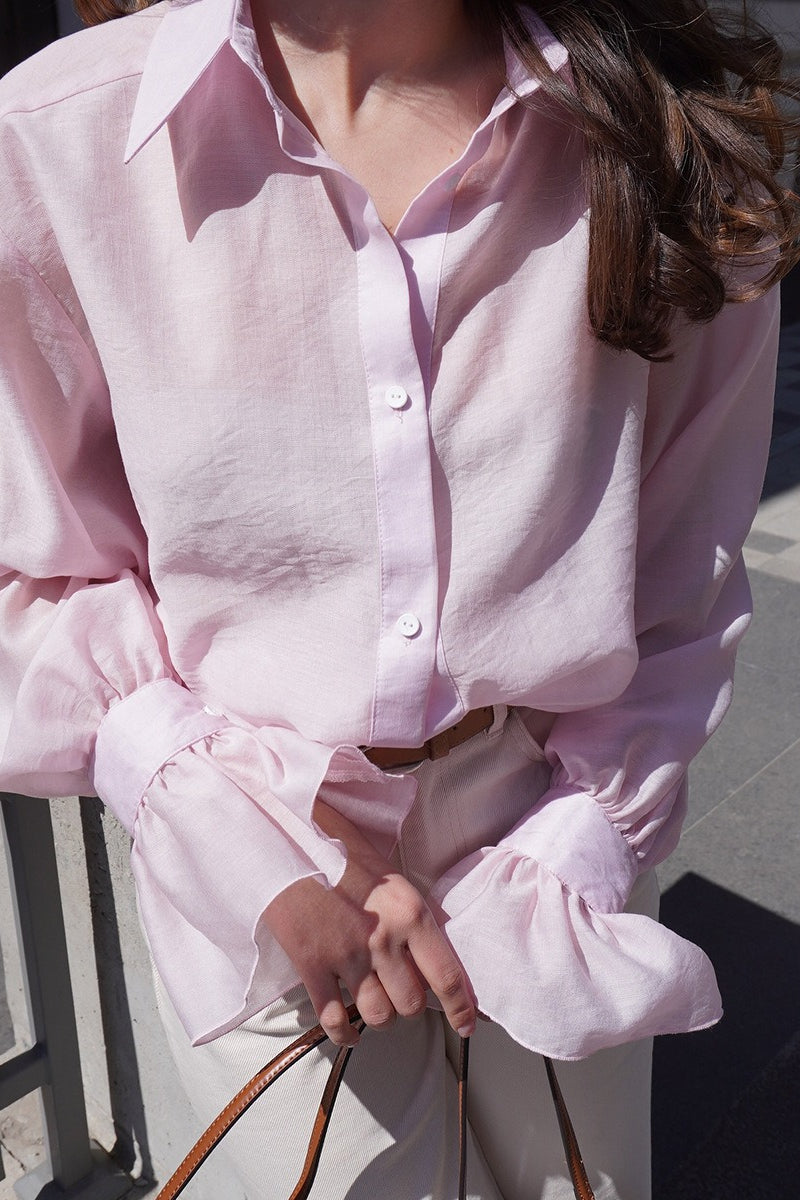 Tencel Loose Long-sleeve Blouse