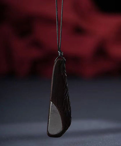 Black Asymmetricar Ebony Sweater Pendant Necklace