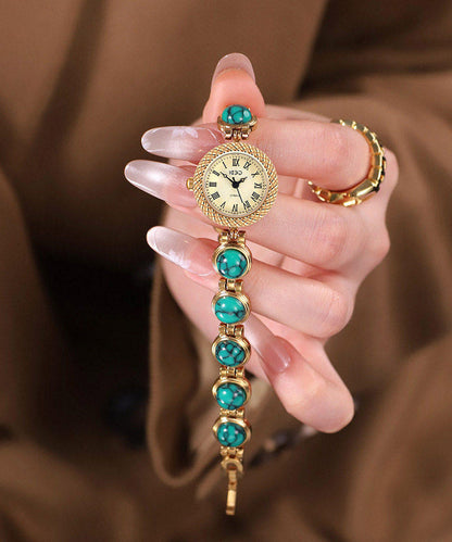 Novelty Green Alloy Cat's Eye Quartz Movement Chain Watches