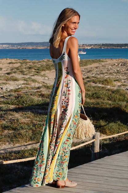 Splice Loose Swing Maxi Dress
