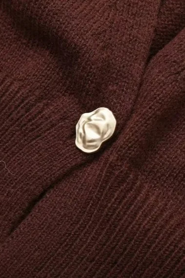 Button V-neck Knit Cardigan