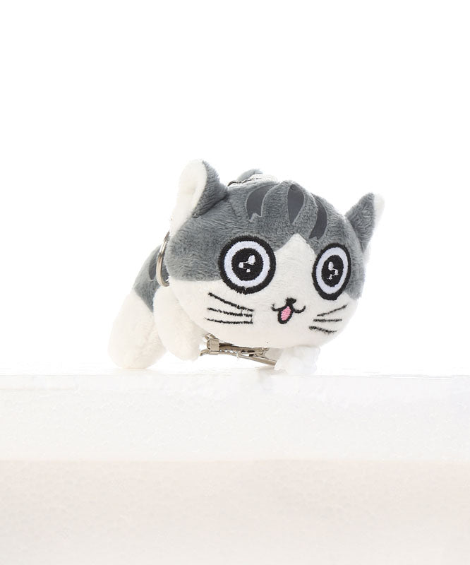 Light Grey Alloy Chain Smiling Face Little Cats Brooches