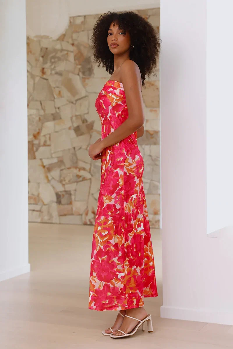 Miya Maxi Dress - Pink/red
