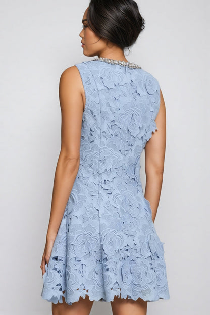 Beldend Sleeveless Lace Mini Dress