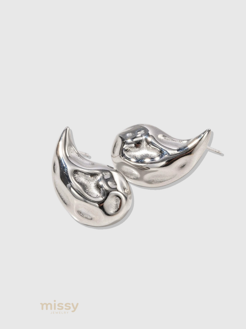 Arina Hammered Teardrop Earrings