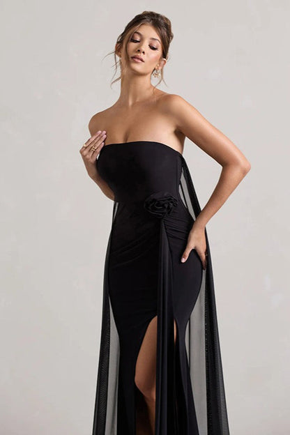 Strapless Tie Maxi Dress