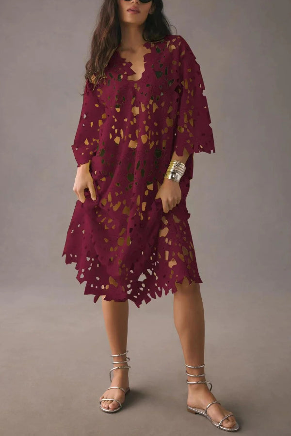 I Belong Here Eyelet Lace Cover Up Beach Midi Dress