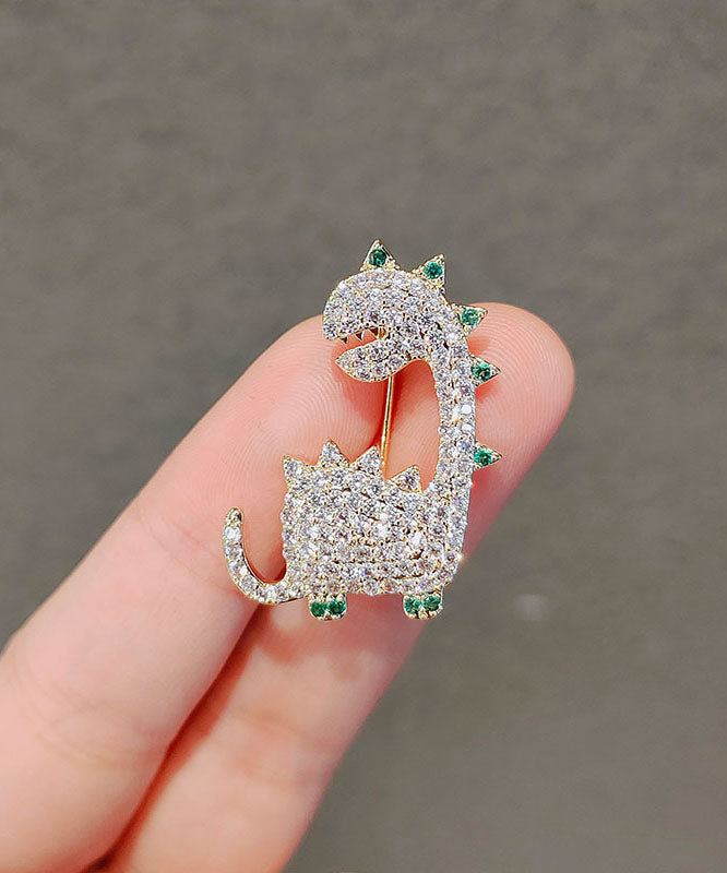 Silk Alloy Zircon Dinosaur Brooches