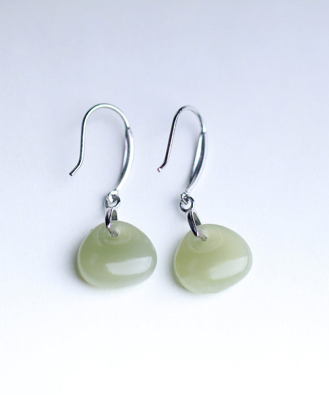 Silk Sterling Silver Jade Drop Earrings