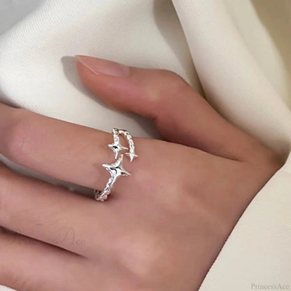 Rebel Cord Glittering Dark Ring