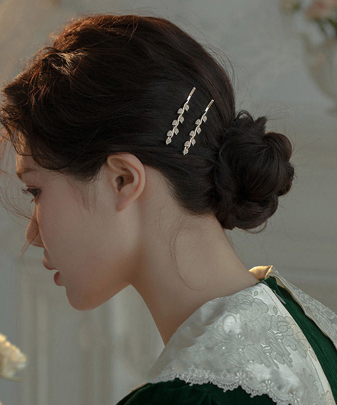 Brief Champagne Alloy Pearl a Pair Hairpin