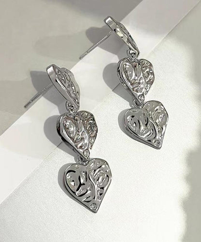 Unique Silk Metal Alloy Love Drop Earrings