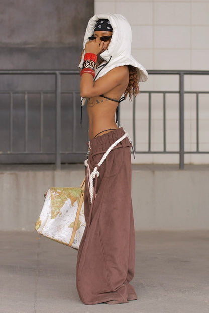 Retro High Waist Striped Pants