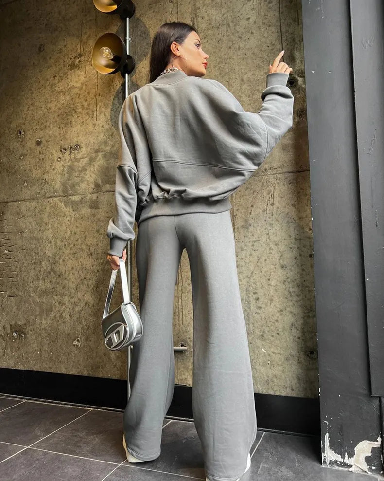 Urban - Green Zippered Cardigan and Trousers Set