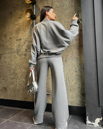 Urban - Green Zippered Cardigan and Trousers Set
