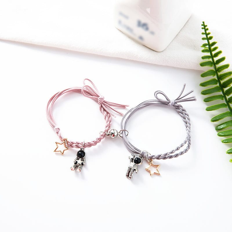 Natural Stone Couple Bracelet Crystal Set (2 Pieces)