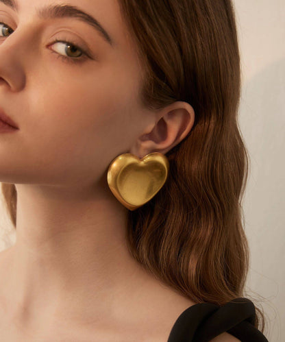 Gold Love Oversize Alloy Stud Earrings