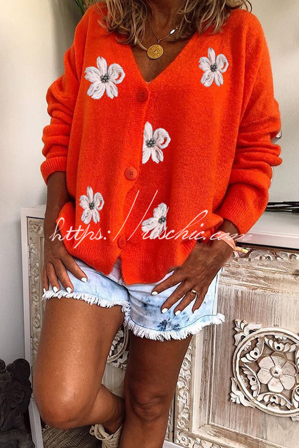 Knit Single Breasted Long Sleeved Cardigan Coats