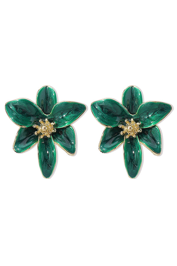 Colorful Enamel Flower Stud Earrings