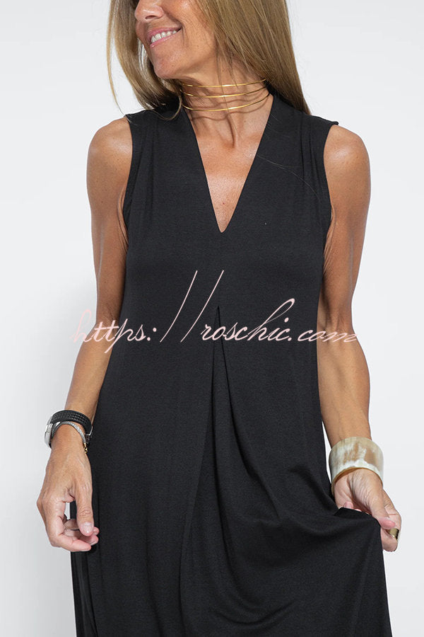 Is Eternal Knit Color Sleeveless Slit Maxi Dress