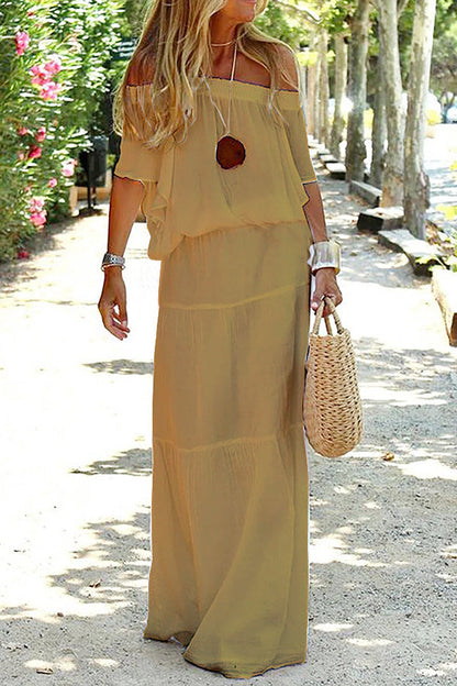 Off Shoulder Beach Maxi Dress