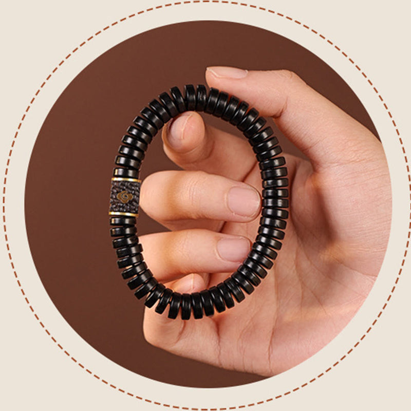 3x8mm Coconut Shell Bracelet for Positive Intentions