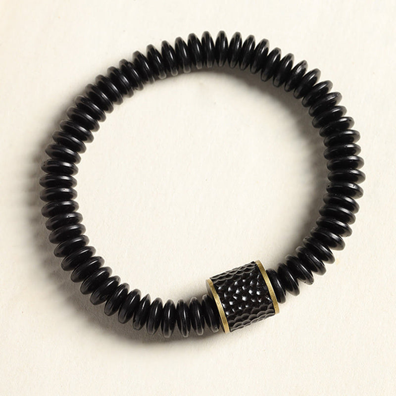 3x8mm Coconut Shell Bracelet for Positive Intentions