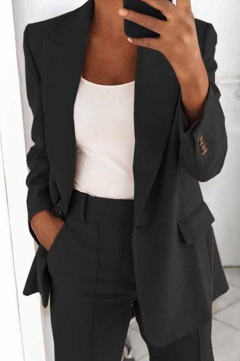 Two-piece Lapel Cardigan Blazer（5 Colors）