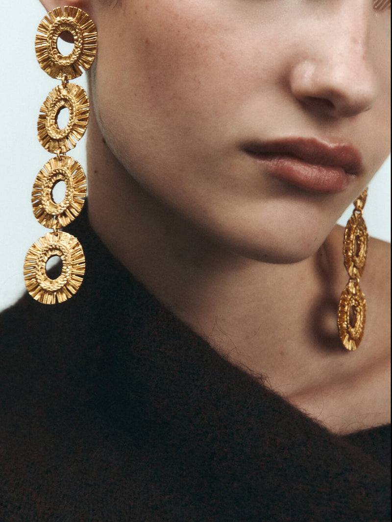 Multi-layered Circle Metal Earrings