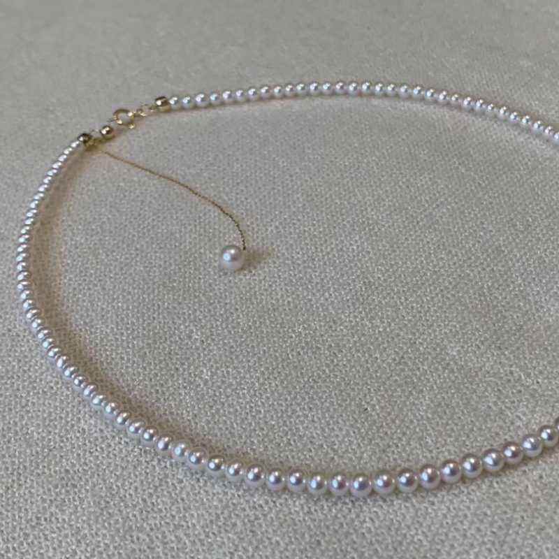 4-4.5mm Aaaaaa Grade Freshwater Pearl Necklace in 18k Gold