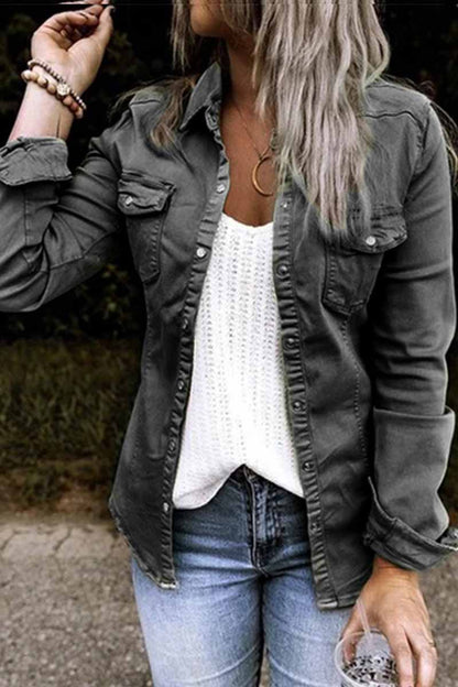 Long Sleeve Color Blouse(4 Colors)