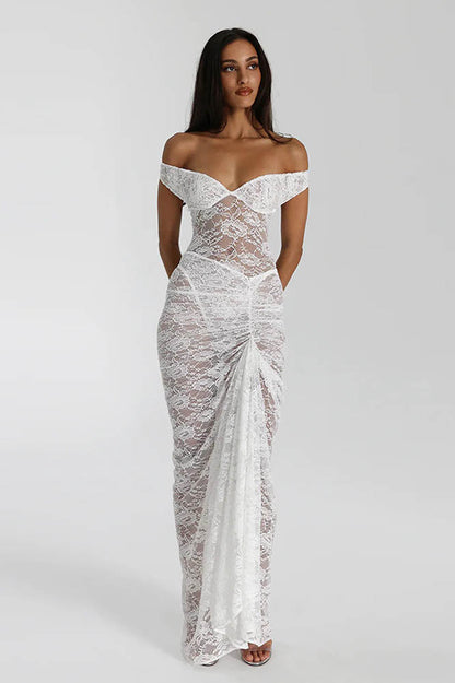 Lace Whisper – Backless Skirt Ensemble