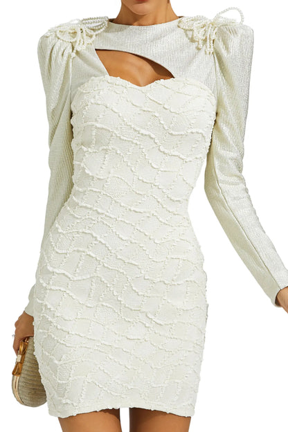 Kenneth White Lattice Patterned Mini Dress