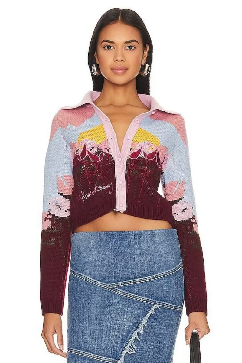 Michelle Jacquard Knit Cardigan
