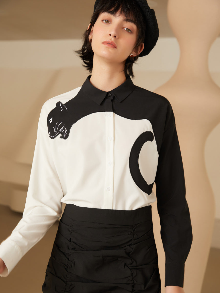 Panther Grace Embroidered Blouse
