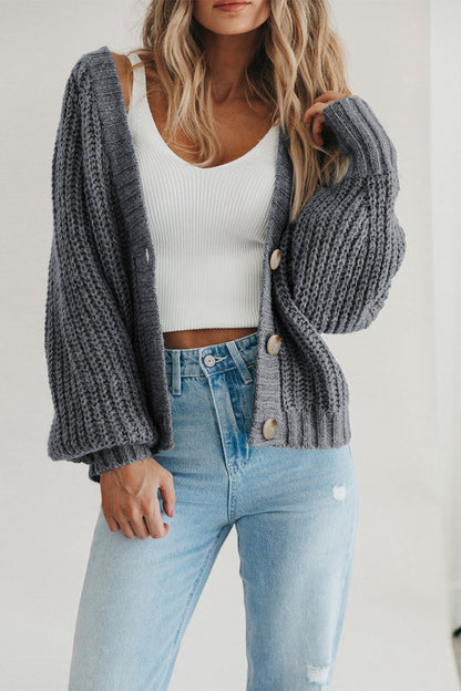 Open Front Button Down Knit Fall Sweater Cardigan