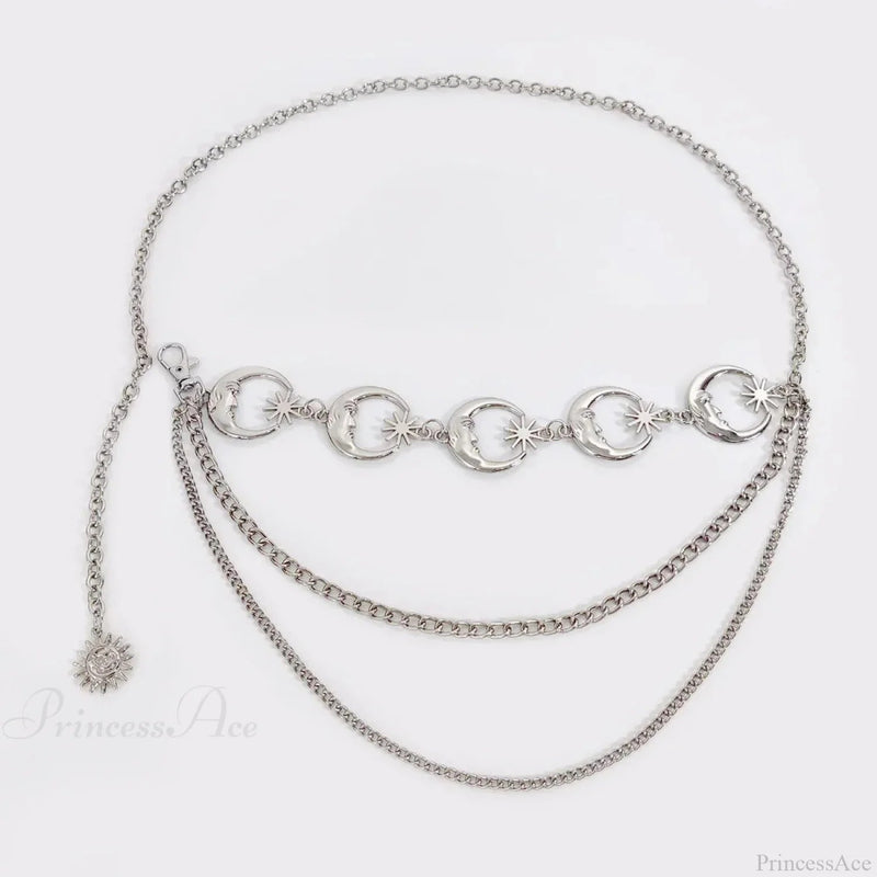 Rebellious Dark Urban Layered Waist Chain Belt