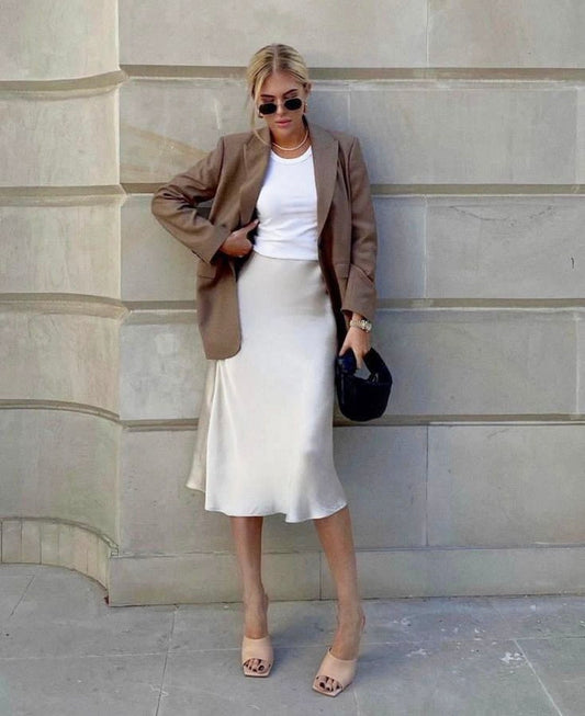 Satin Midi Skirt